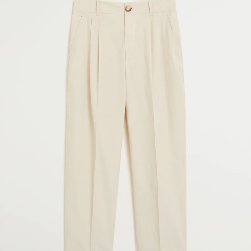 NEW MANGO - Cotton pleated pants